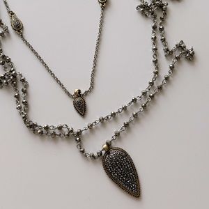 Lucky brand multi layer pave necklace